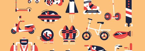 © Transport - flat designstyle icons set Verschiedene Verkehrsmittel als Gewinner in der Corona-Krise