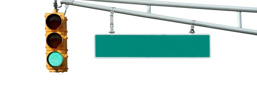 © Isolated Green traffic signal light with sign - njnightsky Grüne Welle: Mit Tempo voran